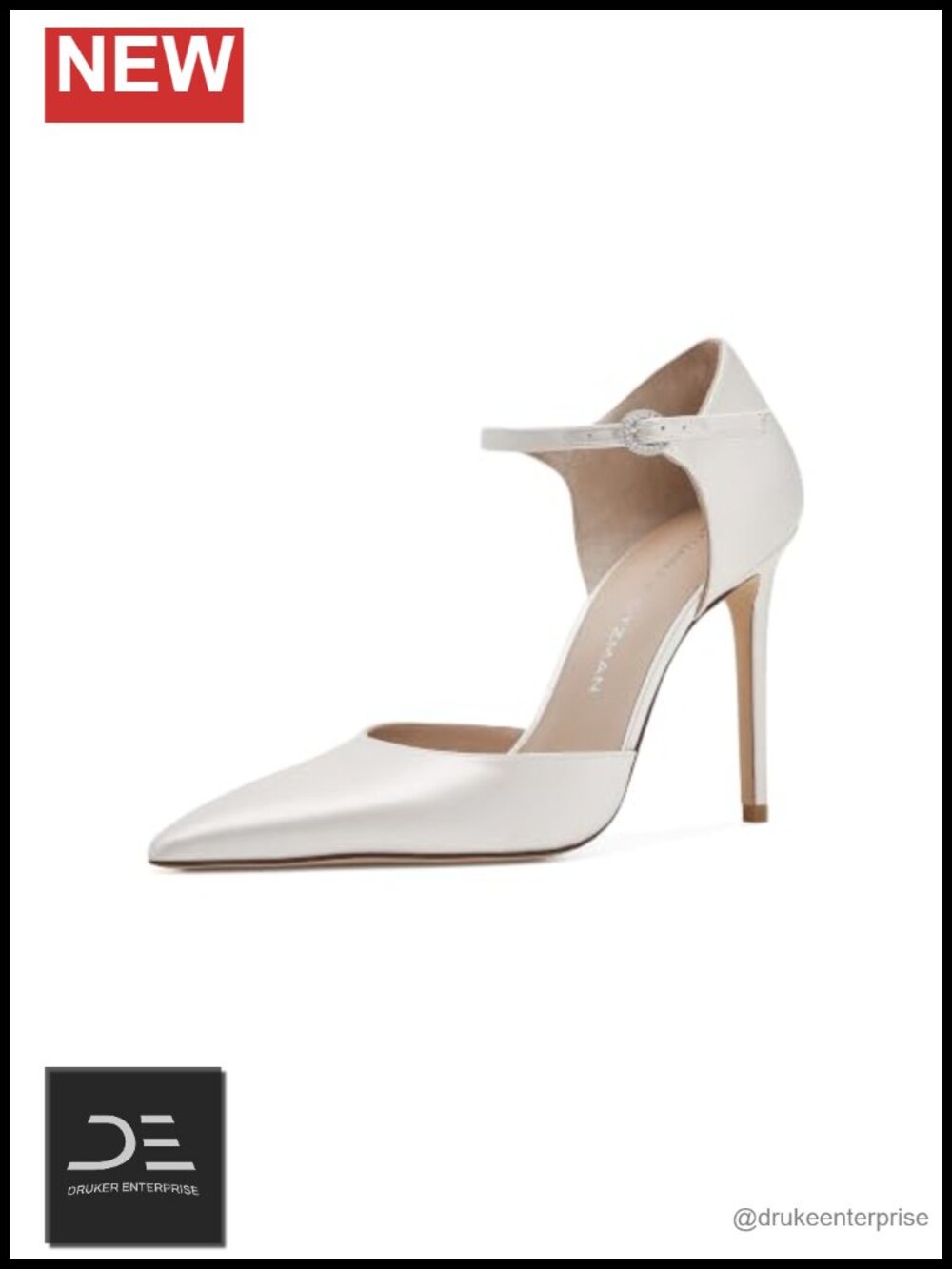 Satin Stiletto Pumps Pointed Toe Ankle Strap Heels